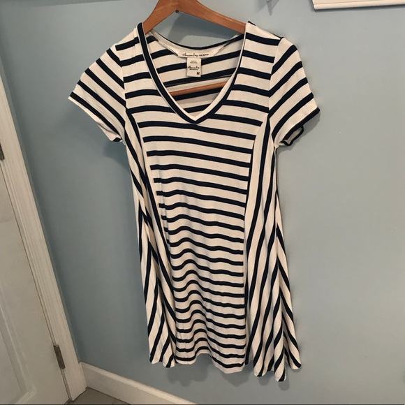 American Rag Dresses & Skirts - Cotton T-Shirt dress navy and white American Rag